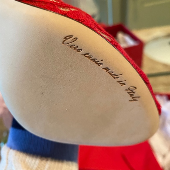 BRAND NEW DOLCE & GABBANA BETH RED LACW TOE ANKE BOOTS - Picture 11 of 16